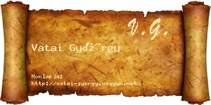 Vatai György névjegykártya
